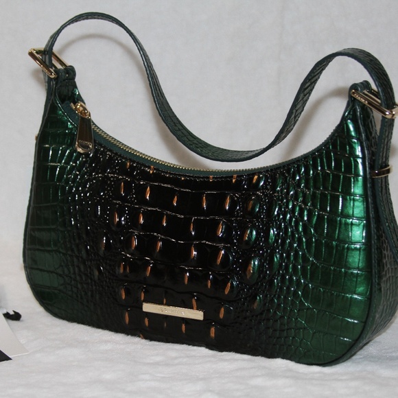 NWT BRAHMIN Kyrie Shoulder Bag Purse Handbag Evergreen Ombre Melbourne Leather - Picture 2 of 6